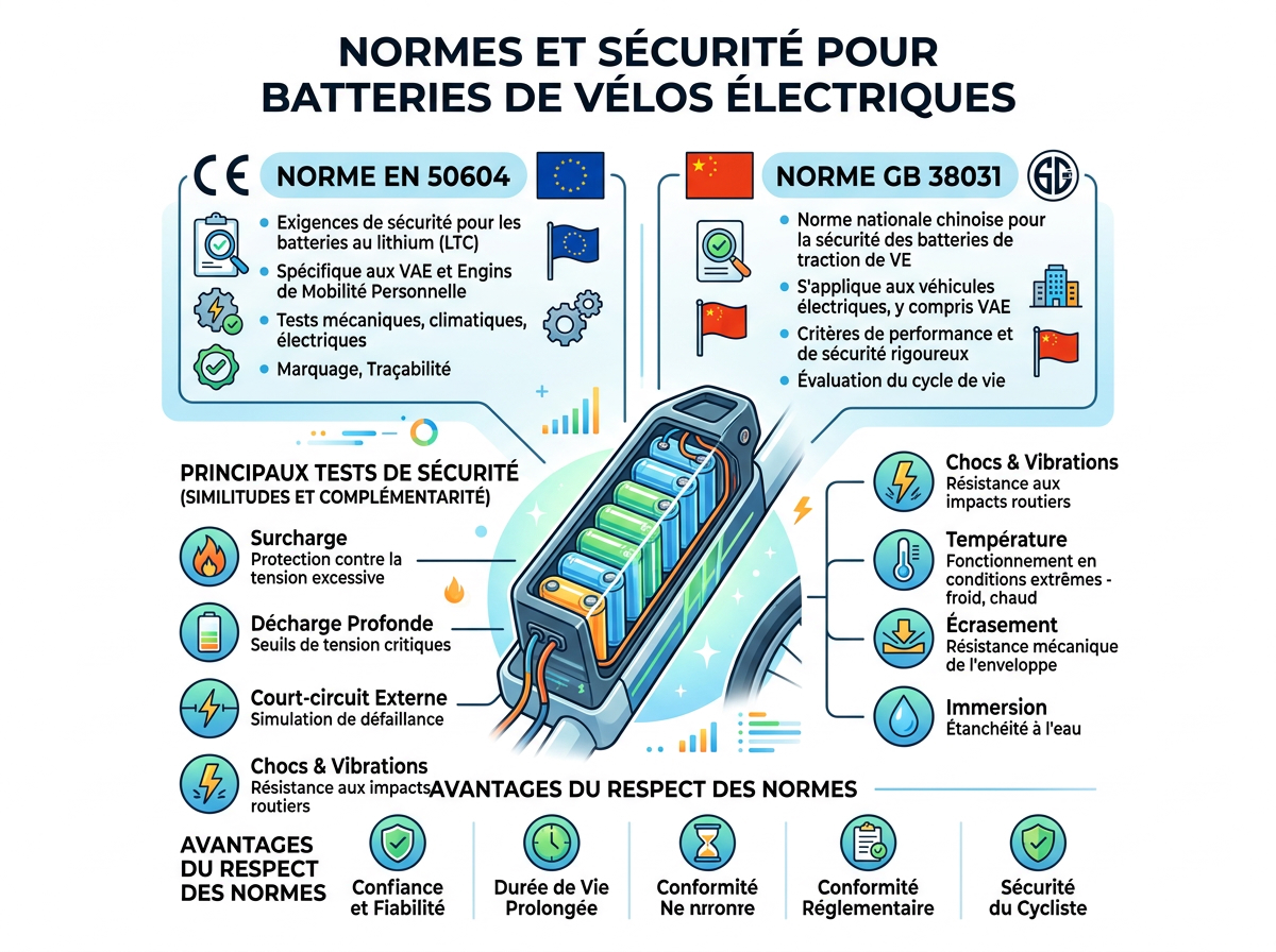 nouvelles normes pour les batteries de vélo électrique